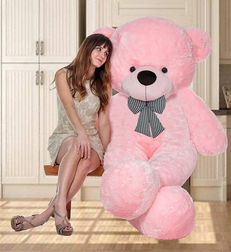 RSS SOFT TOYS 3 feet pink teddy bear  - 89 cm(Pink)
