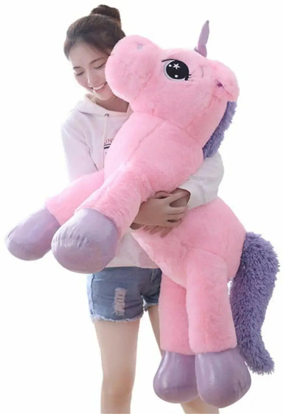 Os Retail Soft Stuffed Toys for Girls Kids Playing Home Decoration (Unicorrn pink-101 cm)  - 101 cm(Pink)