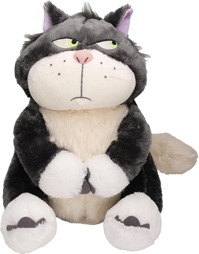 tinytotem Stuffed Angry lucifer Cartoon Cat Toy for Children | 35 cm  - 35 cm(Black, White)
