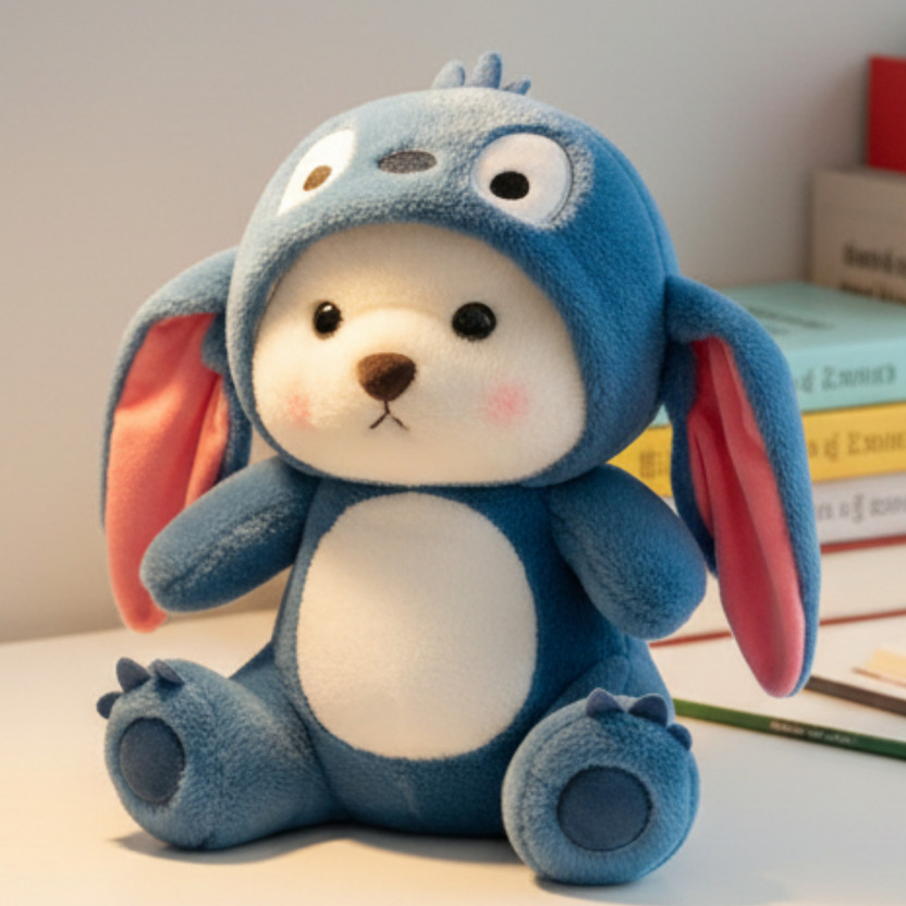 jr jack & rose Soft Plush Blue Teddy Bear Hoodie Doll  - 30 cm(Blue)