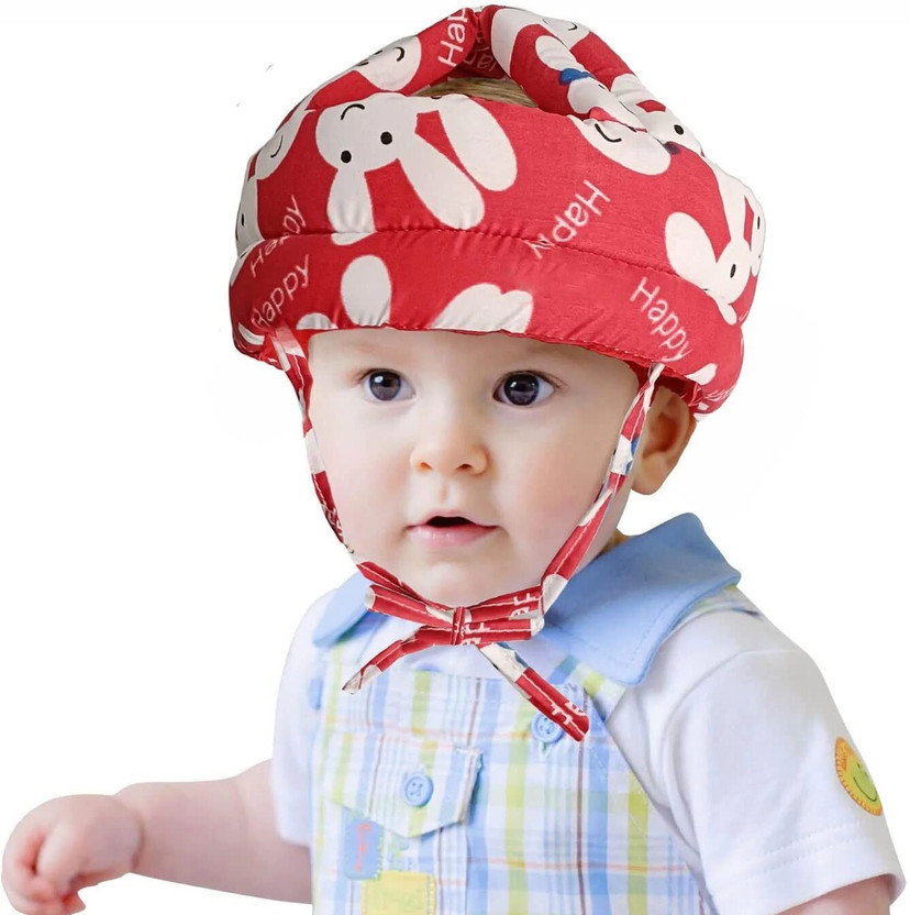 MARQUEONN Baby Red Safety Helmat Baby Head Protector Adjustable Size Baby Learn to Walk Or Run Soft Safety Helmet Safety Cap(Size - 1-2 Years Kids)