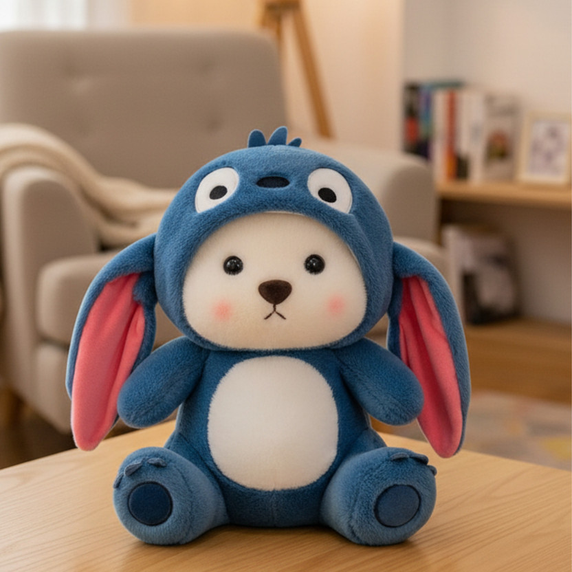 jr jack & rose Blue Hoodie Plush Teddy Bear for Birthday Gift  - 30 cm(Blue)