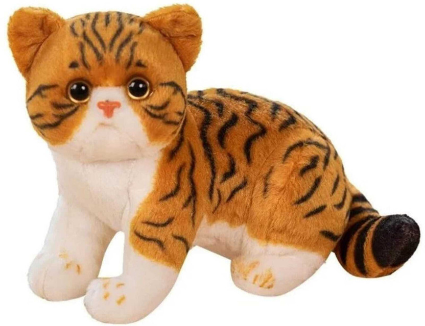 Baby Melon Soft fur Musical Cat with meow meow sound Animal toy  - 30 cm(Black, Brown)