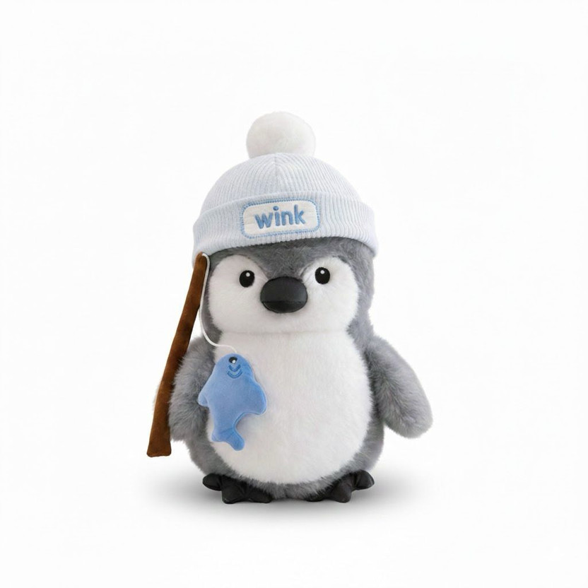 honeyhugs Adorable Penguin Plush Toy with Winter Cap – Soft & Huggable Stuffed Toy  - 30 cm(Multicolor)