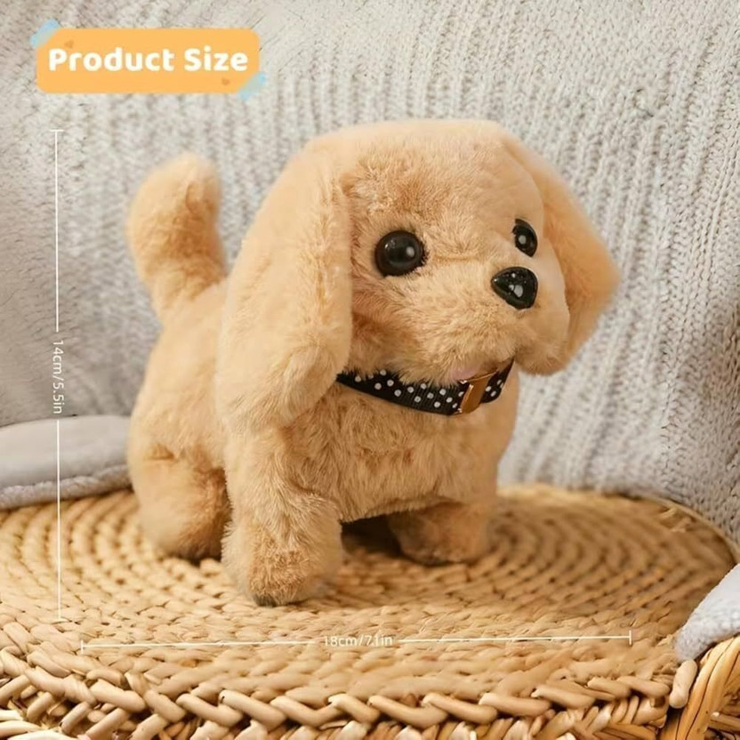 SHOPOGENIX Cute Walking Dog Plush Toy for Kids – Electric Battery Operated Puppy with Sound  - 13.8 cm(Multicolor)
