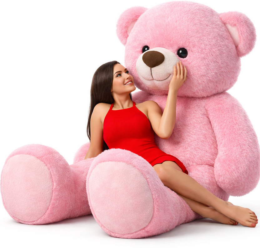 vtb retail 4 feet pink teddy bear / high quality / love teddy For girls valentine & Anniversary gift / cute and soft teddy bear -122 cm (Pink) - 122 cm (Pink)  - 48 inch(Pink)