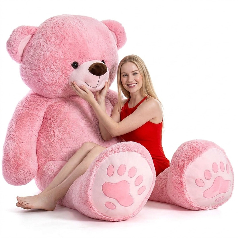 Tedstree 4 Feet Teddy Bear/high quality/neck brow/cute and soft teddy bear  - 120 cm(Pink)