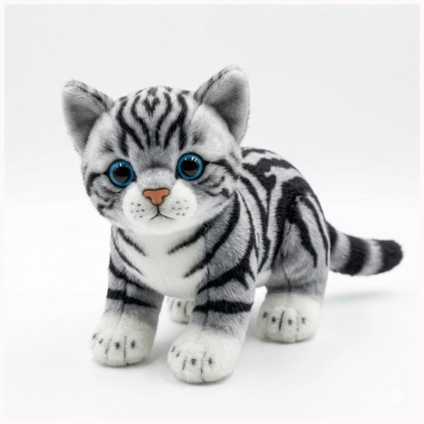 GHALIB Soft Cuddly Cat Toy | Premium Plush Gift  - 8 inch(Multicolor)