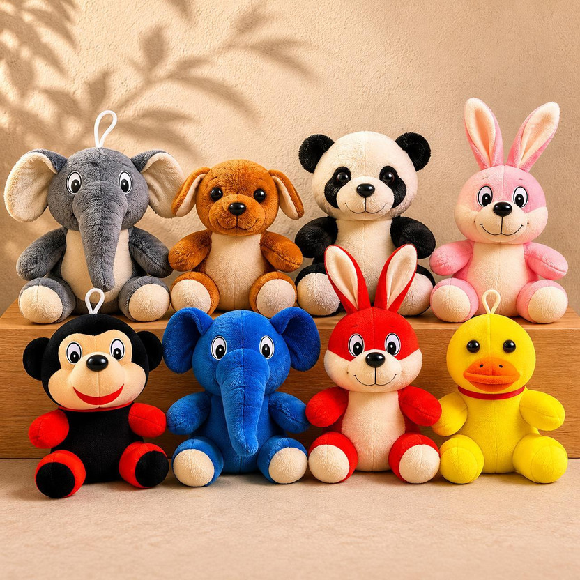 PlushMelo PlushMelo Exclusive Super Soft Combo Of 8 Soft toys For kids for Playing & Room Decoration  - 8 inch(Multicolor) - Flipkart Deal