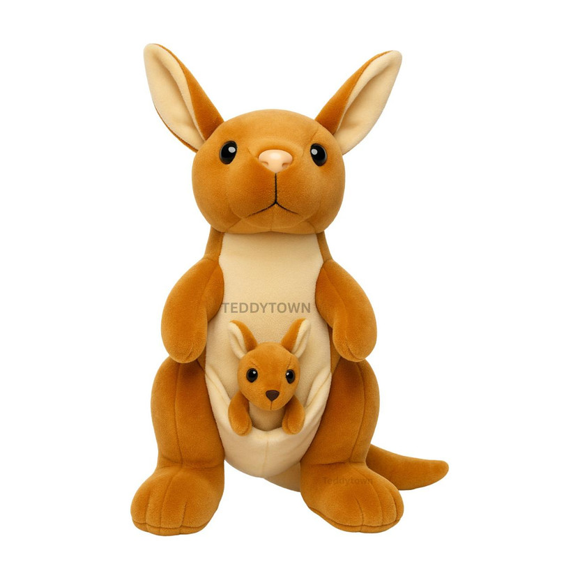TEDDY TOWN Cute Kangaroo with baby Soft toy, Baby toys, Kids toy, Soft toy, Toy for girl, birthday gift for girl/boys, toy gift for girls, Kids toys for boys/girl, toys gift items (kangaroo with baby, 30 cm)  - 30 cm(Brown)