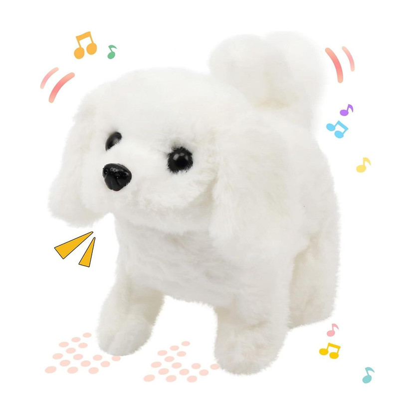 Bitline Hopping Walking Bunny dog Toy with Sounds walking dog Wiggling tail  - 7 cm(White)