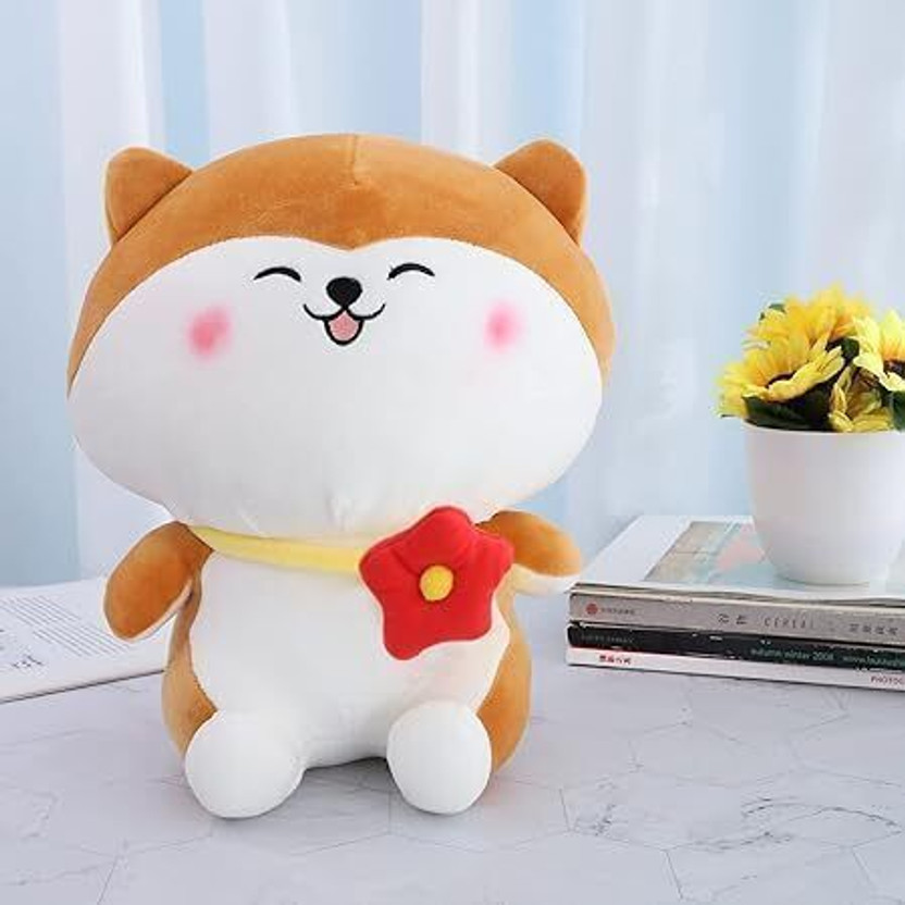 Future shop Cute Smiely Cat Stuffed Animal Cushion Doll Plush Toy Puppy Hugging Pillow  - 25 cm(Multicolor)