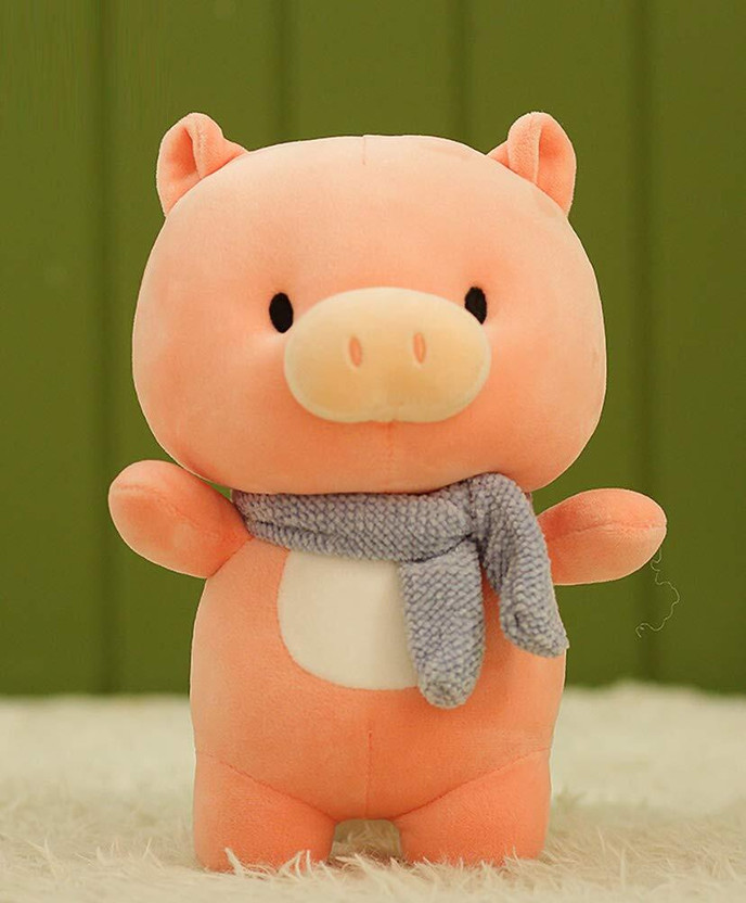 Teddy Daddy Plush Scarf Piggy Soft Teddy  - 25 cm(Pink)