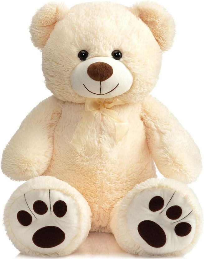 AVS AVS Skin Friendly Ultra Soft Giant Stuffed Teddy Bear with Paw Printed  - 36 cm(Beige) - Flipkart Deal