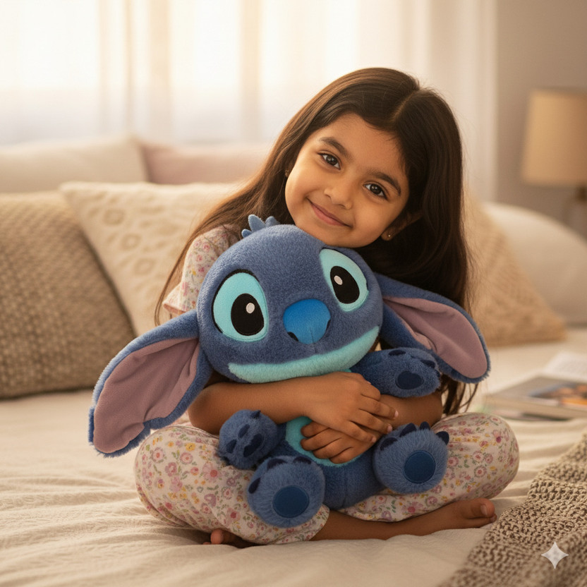tinytotem Stitch Soft Toy | Ultra-Soft Plush Companion for Kids | Adorable Cuddle Buddy  - 35 cm(Blue)