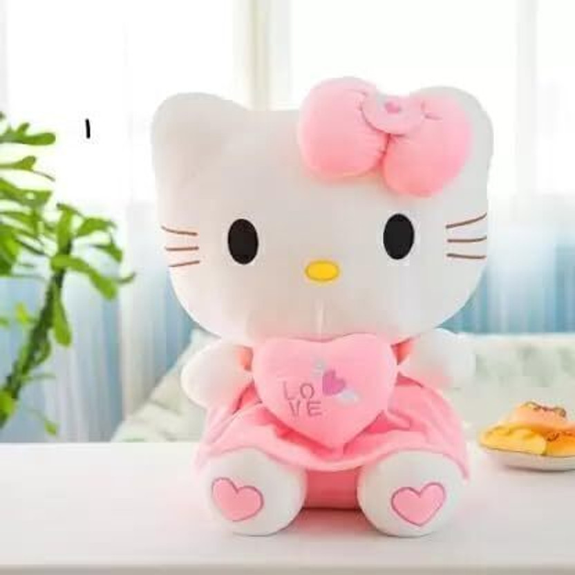 AVSHUB Cute Kitty Soft Lovable Hugable Stuffed Spongy Animal Toy for Kids  - 20 cm(Pink)