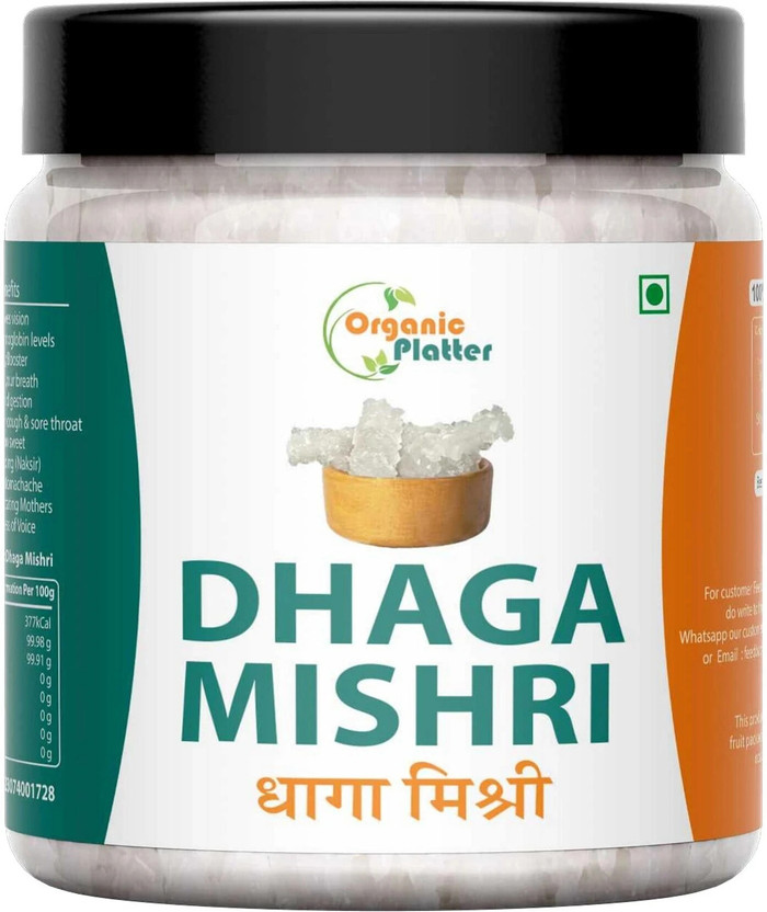 Organic Platter Dhaga Mishri|Thread Mishri|Dhage wali Misri Crystal|Dora Mishri|Kuja Misri Sugar(700 g)