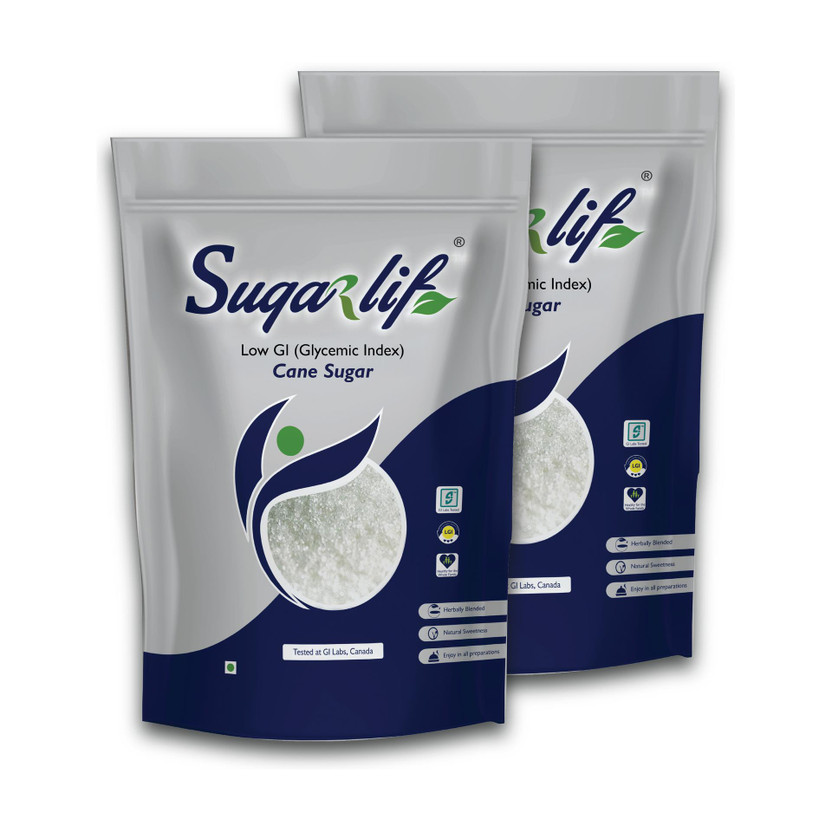 Sugarlif LOW GI White Sugar(2000 g, Pack of 2)