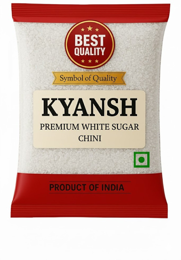 Kyansh 4kg Pack of white premium sugar White Sugar(4 kg)