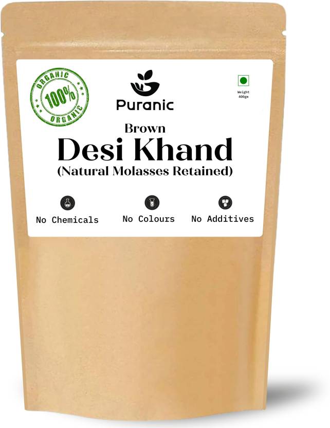 Puranic Organic Brown Desi Khand I Khandsari Sugar I Natural Molasses Retained Raw Sugar Price