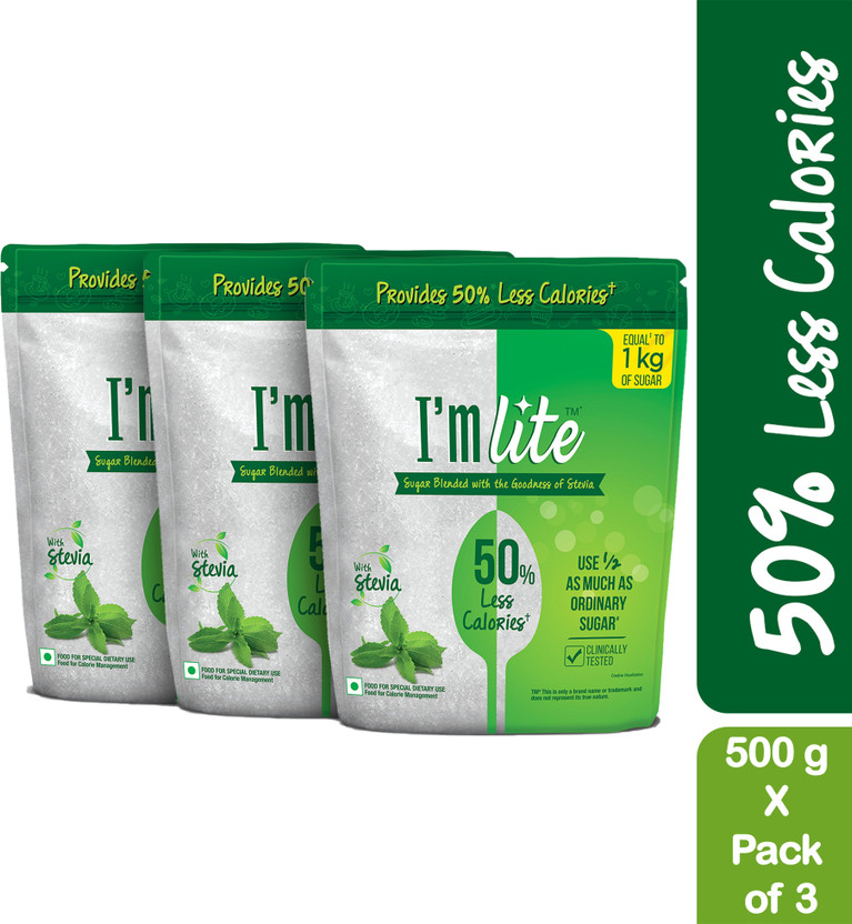 I'm lite 50% Less Calories Sugar(1500 g, Pack of 3)