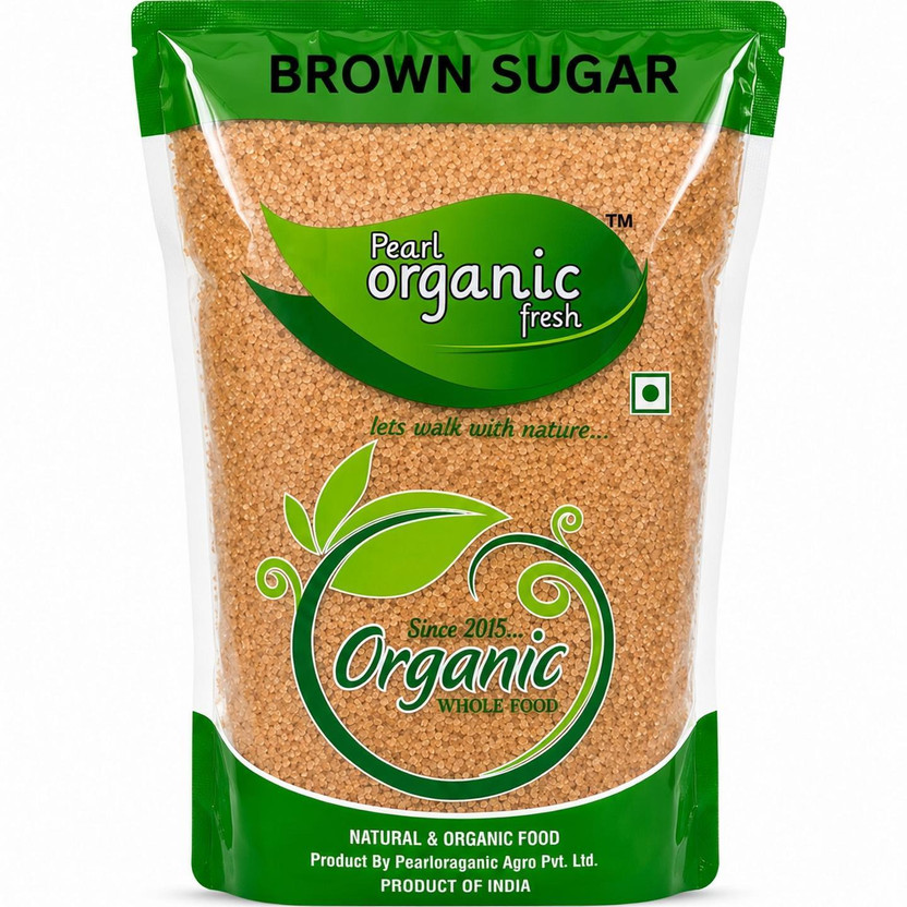 Pearl Organic Fresh Brown Sugar Natural Cane Sugar Coated Molasses for Baking, Tea, Coffee, Cookies Brown Sugar(1 kg)