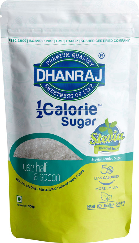 DHANRAJ DHANRAJ Half Calorie Sugar – Natural Stevia Sugar Substitute White Sugar(500 g) - Flipkart Deal