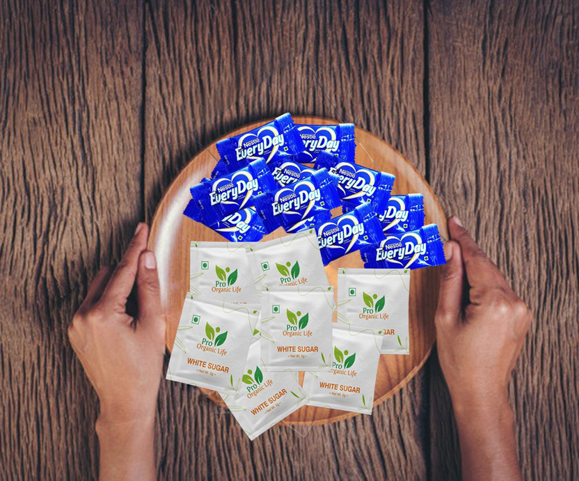 PRO ORGANIC LIFE White sugar(5*400)/Nestle Everyday Dairy Creamer Sachets(3gm.*300) White Sugar(2900 g, Pack of 700)