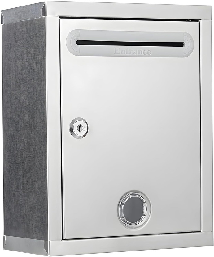 Bellveen Stainless Steel Letterbox Suggestion Box Donation Box Wall Mounted Mailbox(Silver)