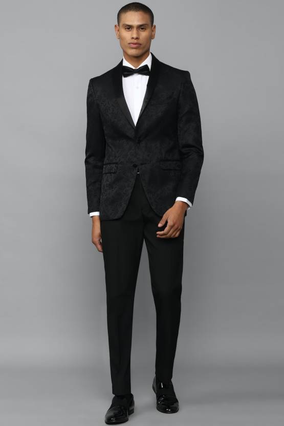 [Size 38] Allen Solly Men 4 Piece Coat Suit with Shirt Pant Blazer & Tie Solid Suit