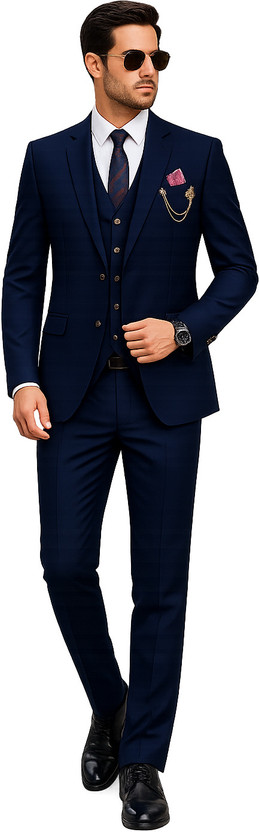 Clothify 3-Piece Coat Pant Set | Wedding Party Wear Suit | Three Piece Coat Pant Solid Men Suit