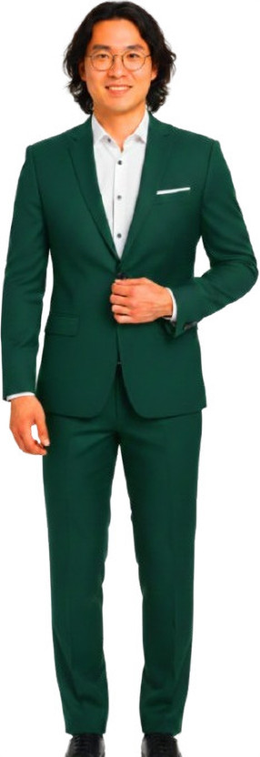HUMJOLI MENS WEAR Slim Fit Single Breasted 2 Piece (Coat and Pant) Solid Men Suit
