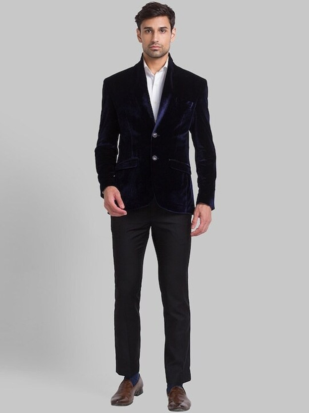 PARK AVENUE SB2 BTN SHAWL LAPEL SUPER SLIM FIT Solid Men Suit