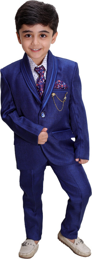 4 Piece Coat Suit Set Solid Boys Suit 