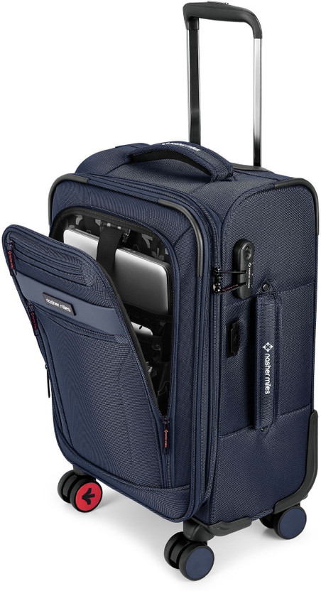 NASHER MILES Berlin Expander Soft-Sided Polyester 20 Inch Lightweight Travel Trolley Bag Expandable  Cabin Suitcase 8 Wheels - 20 inch