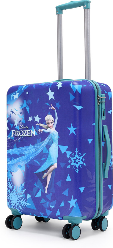 DISNEY Novex 18 Inch Original Frozen Hard Sided Polycarbonate Kids Trolley (Blue, 18") Cabin Suitcase 4 Wheels - 18 inch