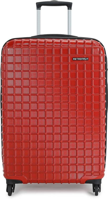 metronaut large check-in suitcase (73 cm) 4 wheels - grid - red