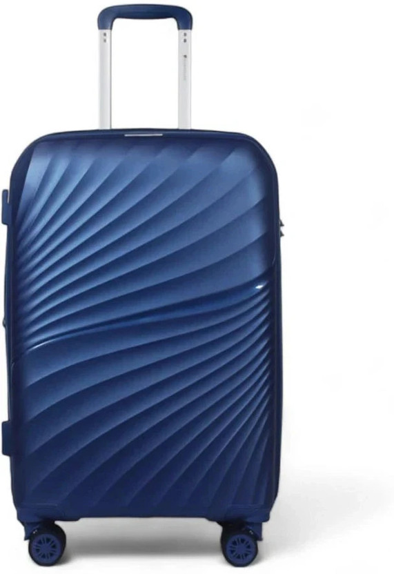 ALLER STALLION Stylish PP Hard Luggage - Blue - Medium Size 24 Inch Expandable  Check-in Suitcase 8 Wheels - 24 inch