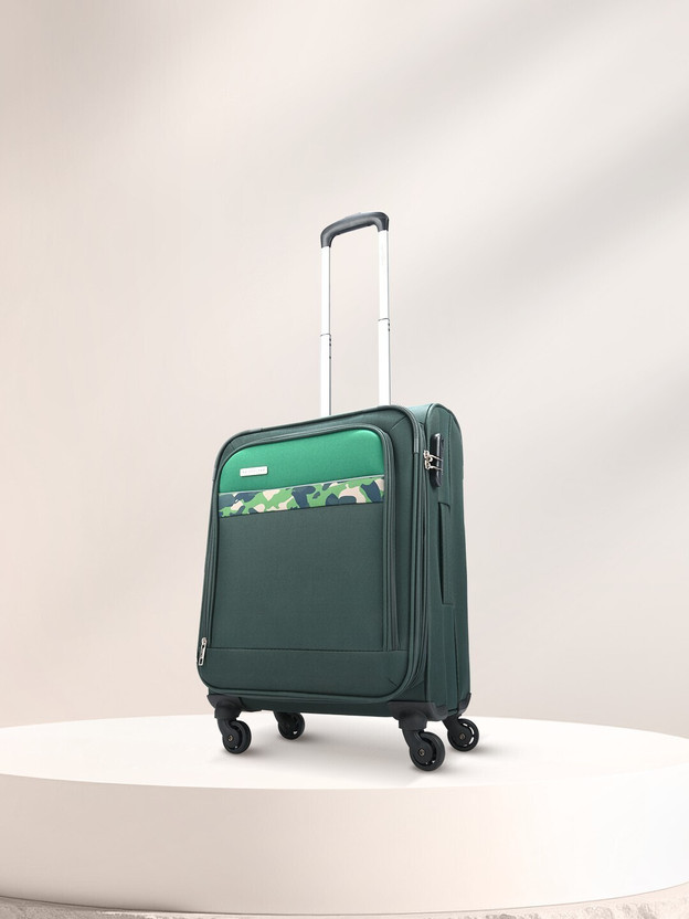 ARISTOCRAT Commander 4W Strolly (E) 55 Forest Green Expandable  Cabin Suitcase 4 Wheels - 22 Inch