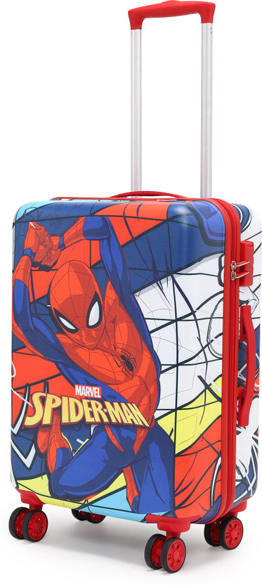 MARVEL Spiderman Kids Trolley Suitcase – Durable Hard Shell with Telescopic Handle Cabin Suitcase 4 Wheels - 18 inch