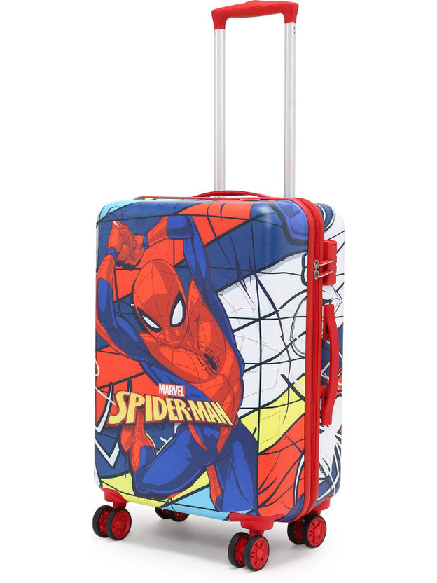 MARVEL Spiderman Kids Trolley Suitcase – Durable Hard Shell with Telescopic Handle Cabin Suitcase 4 Wheels - 22 inch