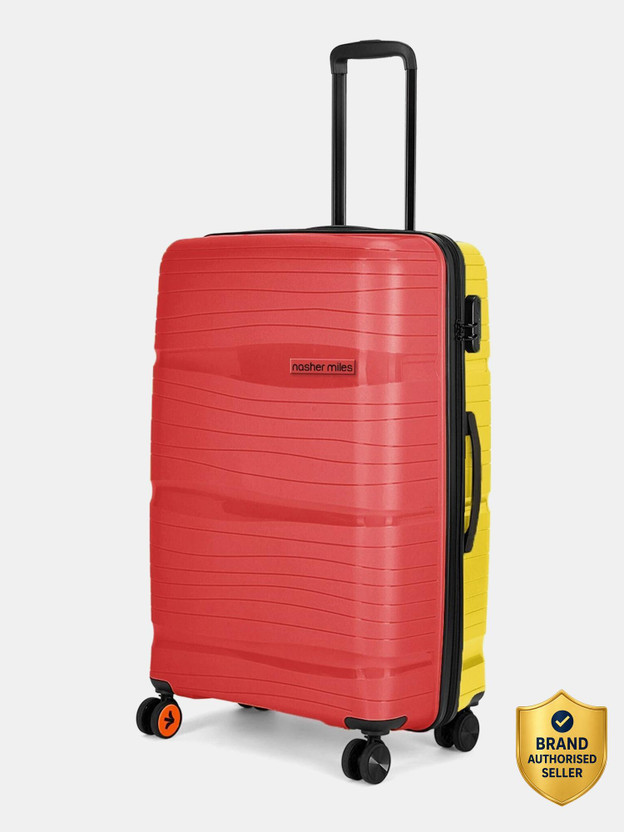 NASHER MILES Nicobar Hard-sided Polypropylene Check-In Luggage Red and Yellow 28 inch |75cm Trolley bag Check-in Suitcase 8 Wheels - 28 inch