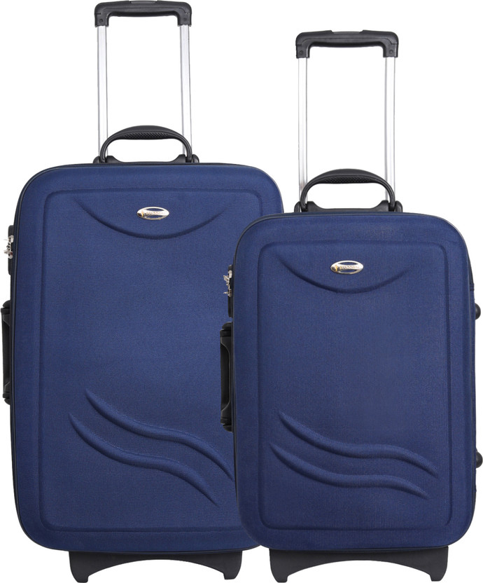 STUNNERZ Soft Body Set of 2 Luggage 2 Wheels - Ultra Lightweight DP Plain Design Cabin Suitcase 2 Wheels - 24 inch