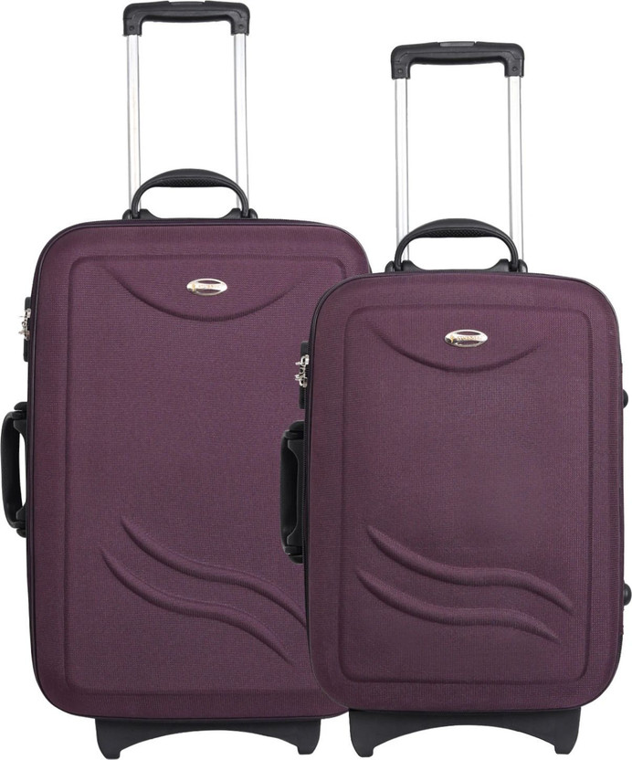 STUNNERZ Soft Body Set of 2 Luggage 2 Wheels - Ultra Lightweight DP Plain Design Cabin Suitcase 2 Wheels - 24 inch