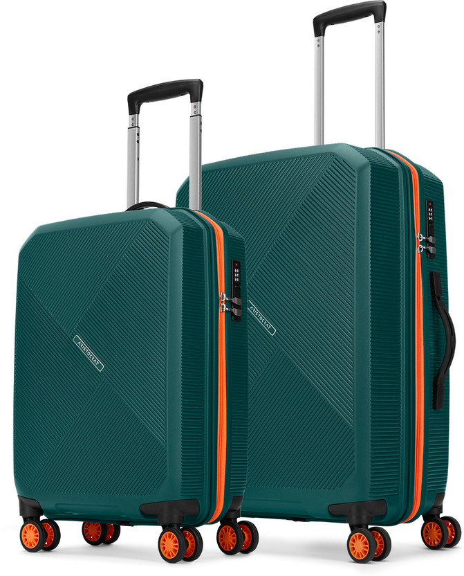 ARISTOCRAT Apex Hard Side Polypropylene Luggage | Trolley Bag with Combination Lock Cabin & Check-in Set 8 Wheels - 27 Inch