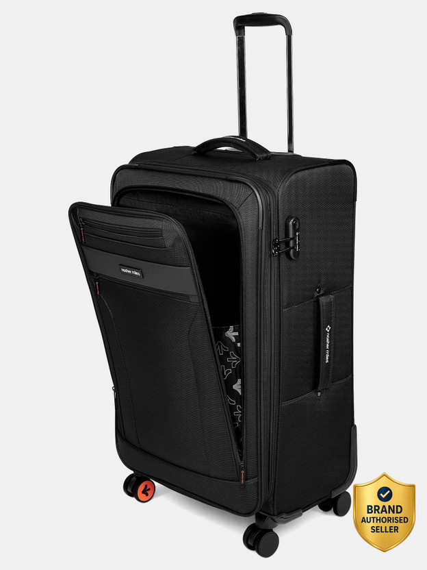 NASHER MILES Berlin Expander Soft-Sided Polyester 28 Inch Lightweight Travel Trolley Bag Expandable  Check-in Suitcase 8 Wheels - 28 inch