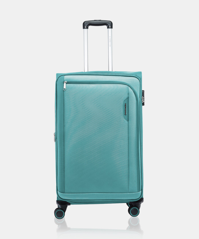 NASHER MILES Dallas Expander Soft-Sided Polyester Check-in Luggage Cyan 24 inch |65cm Trolley Bag Expandable  Check-in Suitcase 4 Wheels - 24 inch