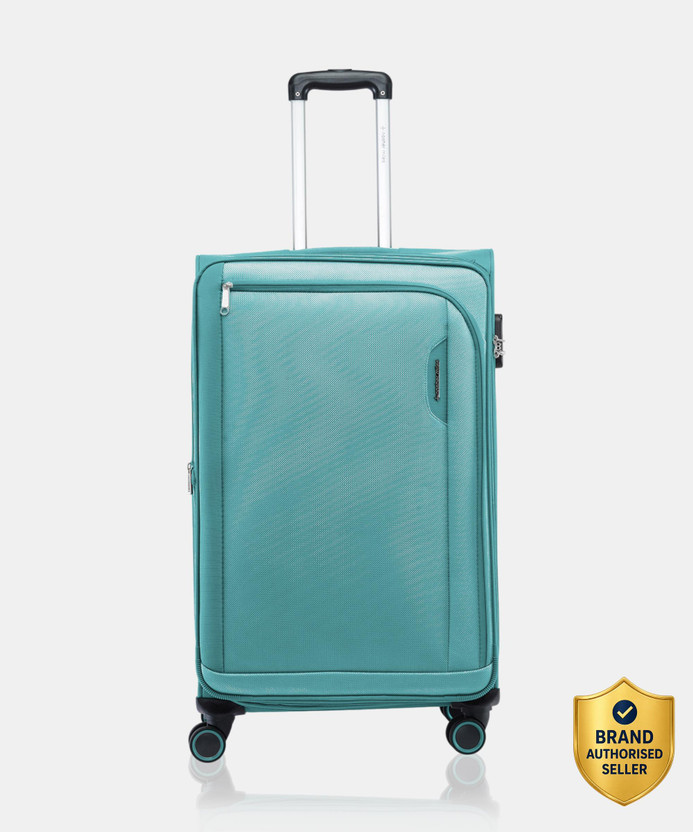 NASHER MILES Dallas Expander Soft-Sided Polyester Check-in Luggage Cyan 24 inch |65cm Trolley Bag Expandable  Check-in Suitcase 4 Wheels - 24 inch
