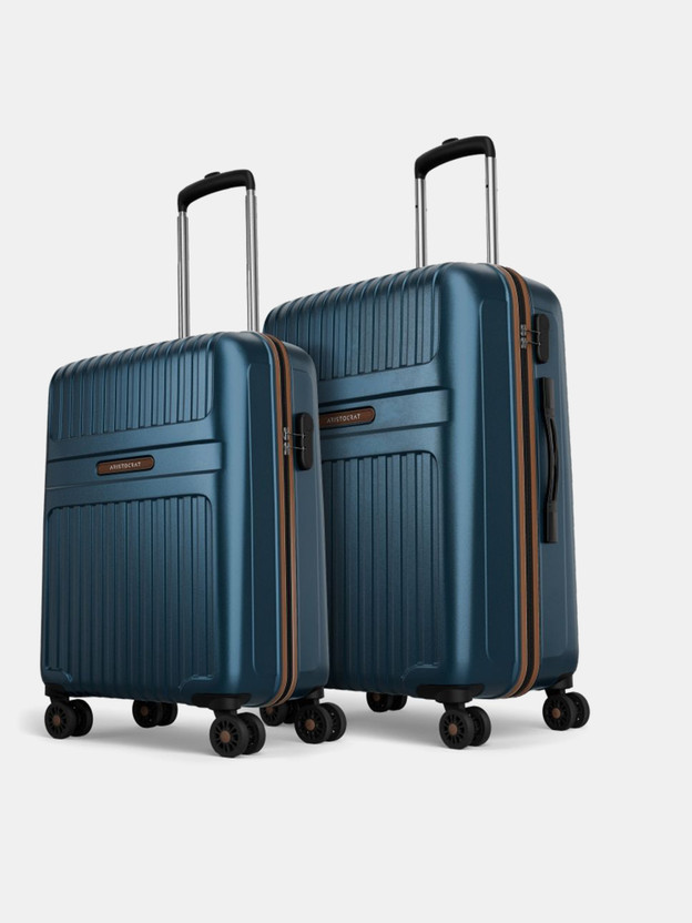 ARISTOCRAT Atlas Set of 2 Trolley Bag 55cm & 66cm | Hard Luggage | Combination Lock Cabin & Check-in Set 8 Wheels - 26 Inch