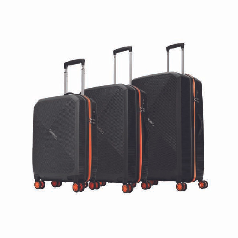 ARISTOCRAT Apex Hard Side Polypropylene Luggage | Trolley Bag with Combination Lock Cabin & Check-in Set 8 Wheels - 31 Inch